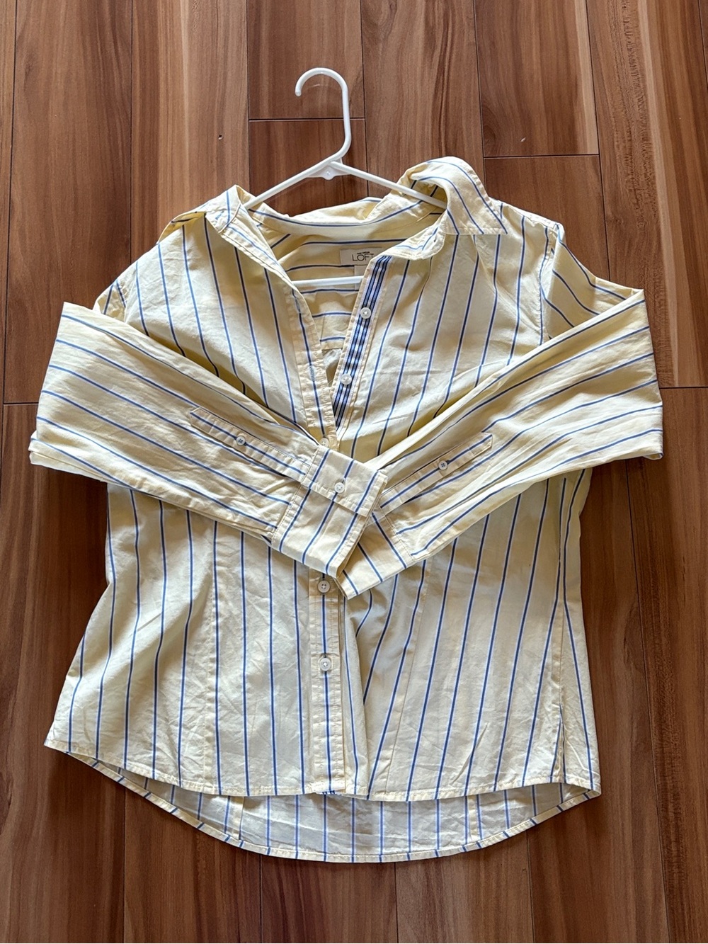 Women’s Yellow Stripe Button-Up Shirt